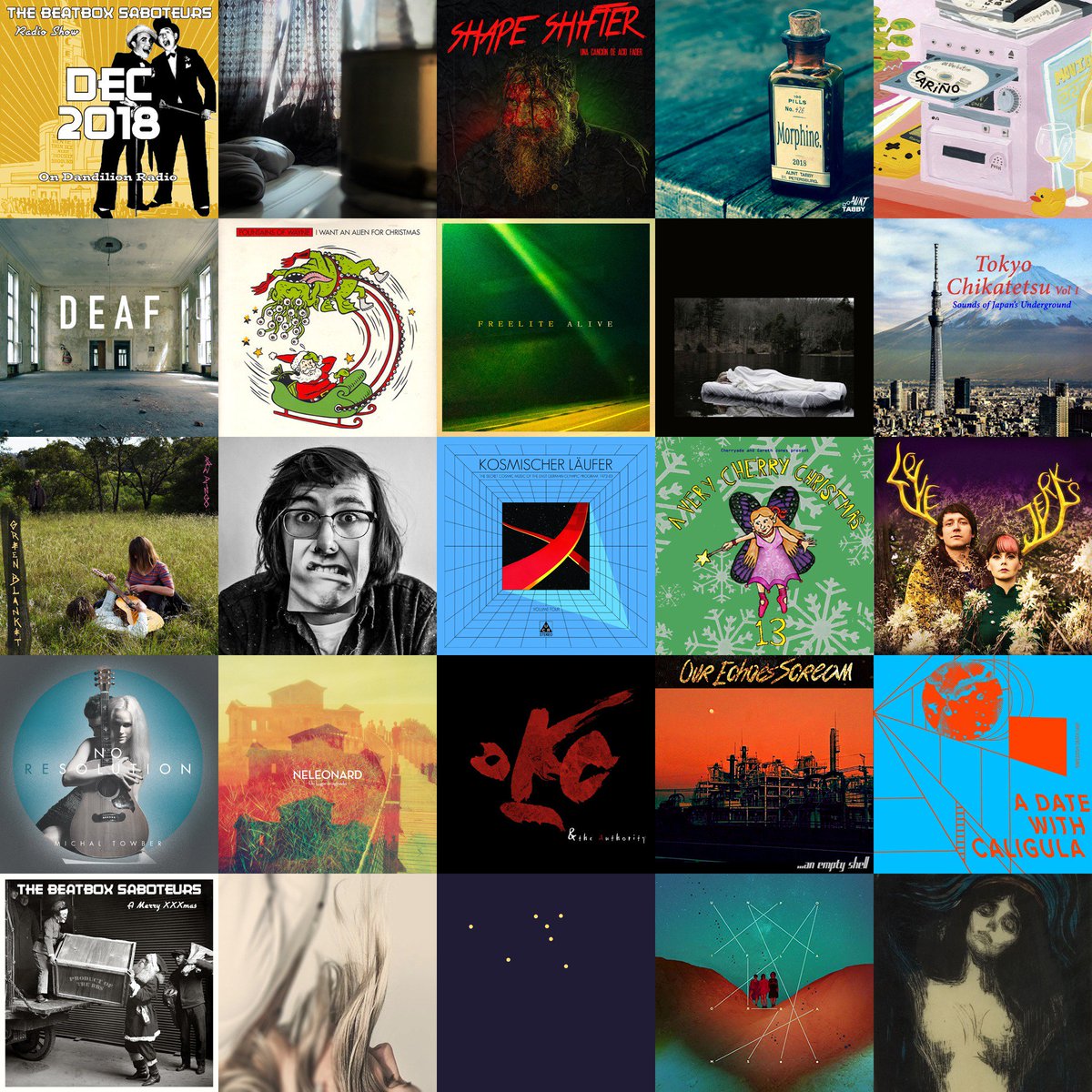 BeatboxSaboteur's tweet photo. Coming up on our December @dandelionradio show: 
@aunt_tabby
@cariniopop
@gracefullydeaf
@goofyeighteen 
@_Kh3rtis
@KosmischerL
@LASN_Official
@thelovejerks
@MichalTowber
@Neleonard_band
@SDeathCandy
@TheSunAesthetic
@truthinspace 
@UniformsMusic
@fountainsofwayn
@ShonenKnife_Mgr https://t.co/fisjskA63w