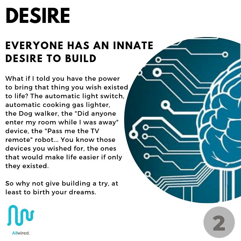 allwiredng's tweet photo. 2/5 reasons you should take up a building project.

Build those ground breaking inventions you come up with during those lazy moments. 
If you can read this,  it means the resources you need are right at your fingertips. 
Start building, the world needs you to.

#allwired5series https://t.co/P2nZlZzKPm