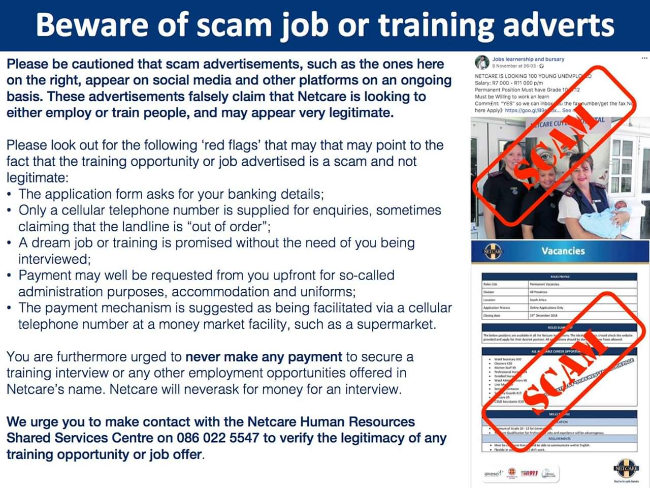 NETCARE 911 on Twitter would like to caution people to be