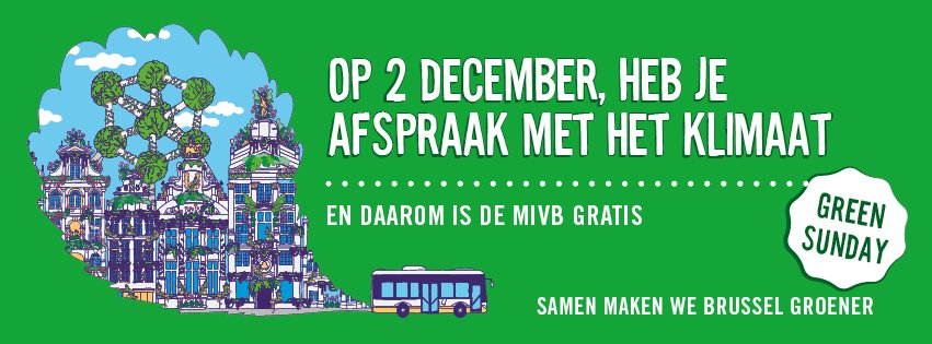 STIBMIVB's tweet photo. Op 2 december, heb je afspraak met het klimaat.
En daarom is de #MIVB gratis. #claimtheclimate
https://t.co/uJRQ8M5o9d https://t.co/7z8p4oRliU