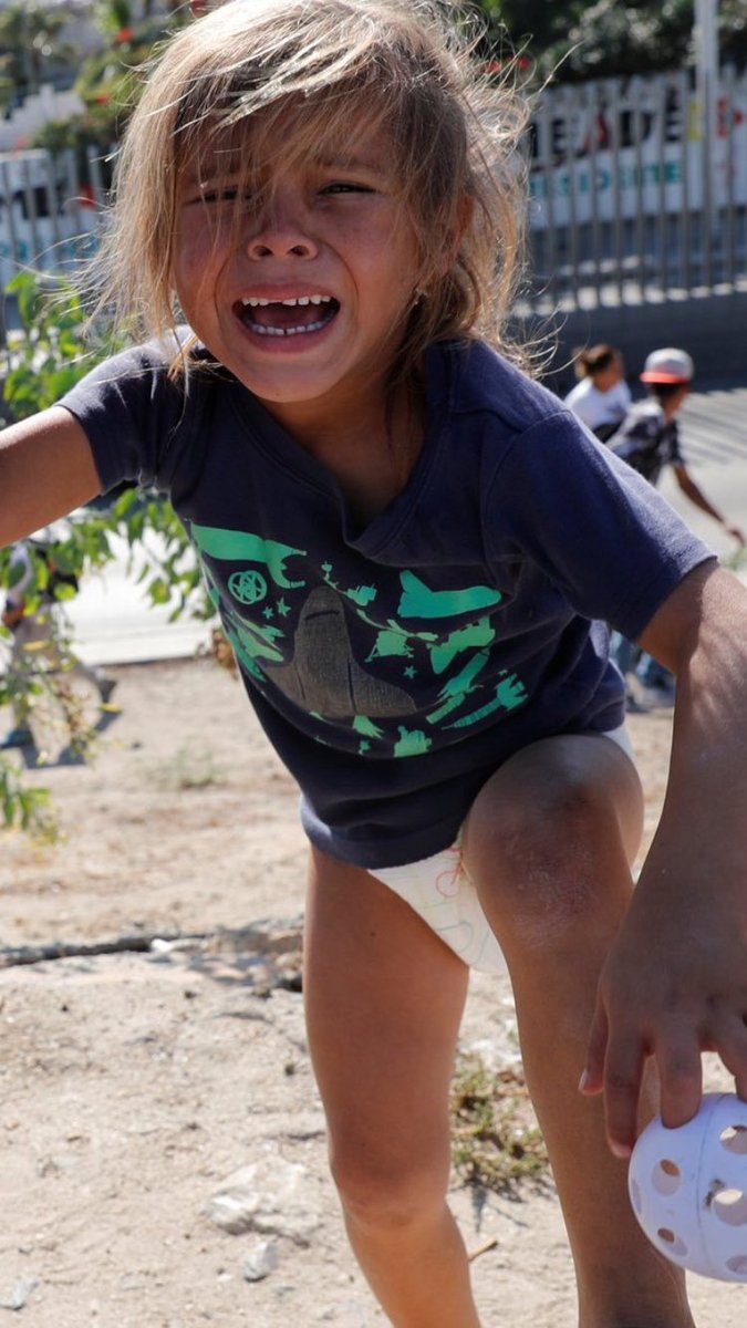 Ojeda4America's tweet photo. America has always been a beacon of hope for the world.

And now we are launching tear gas at babies in diapers.

These are children.
These are children.
These are children.
These are children.
These are children.
These are children. 

And @realDonaldTrump, you are a coward. https://t.co/qX6cvKlqz4