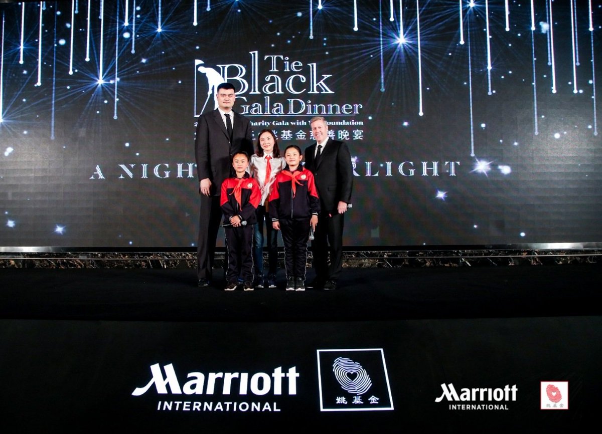 Thrilled that our work with the Yao Foundation saw us raise over USD 670,000 at the Black Tie Gala Dinner #Shanghai last Friday. This money will go to good use supporting further education projects in rural China #giving <a href="/MarriottPOV/">MarriottPublicPolicy</a>
