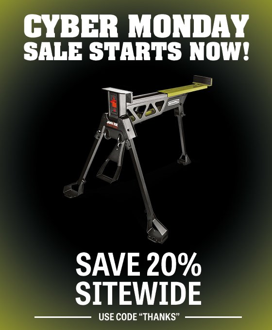 Cyber Monday Sales start now! Save 20% off sitewide with code THANKS on rockwelltools.com!