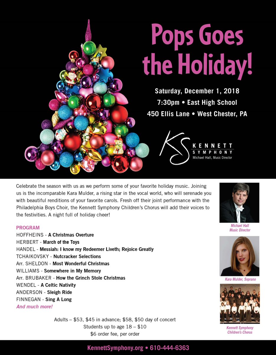 Don't miss this wonderful <a href="/KennettSymphony/">Kennett Symphony</a> holiday event! Tickets are almost sold out! Visit kennettsymphony.org to purchase tickets.