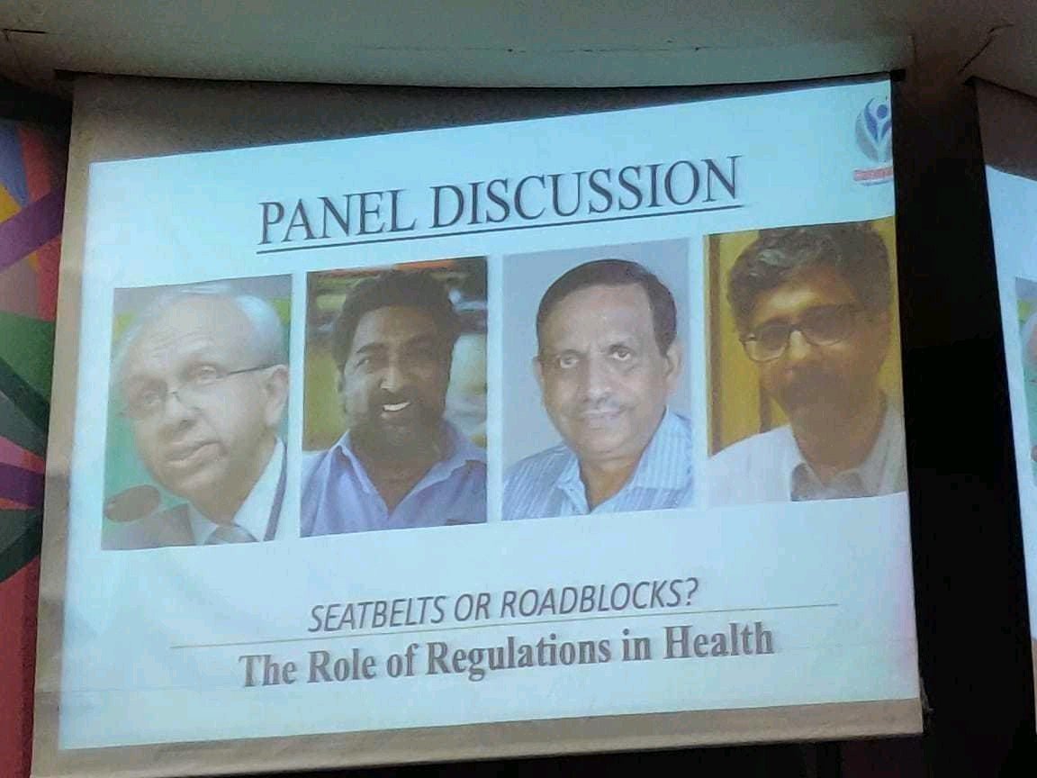 tiss_mha's tweet photo. A successful 2 days event of School of Health System Studies #TISSClairvoyance #Day1 #24November2018 #Panel1 #Discussion1 "SeatBelts or Roadblocks? The role of regulations in health" Moderator- #Prof.T Sundararaman Panelists - #Dr.Ketan Parikh #Mr.Sunil Nandan #Dr. Sanjay Nagral https://t.co/klpwEhLCpp