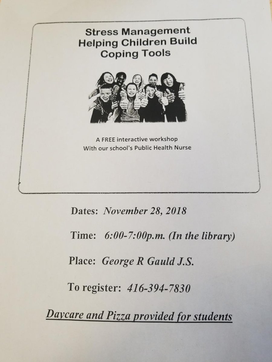TdsbG's tweet photo. Reminder - Come and support your Child. Find out about coping tools to help students succeed at School.@tdsb @dhornelltweets https://t.co/VhZQzJI9Tp