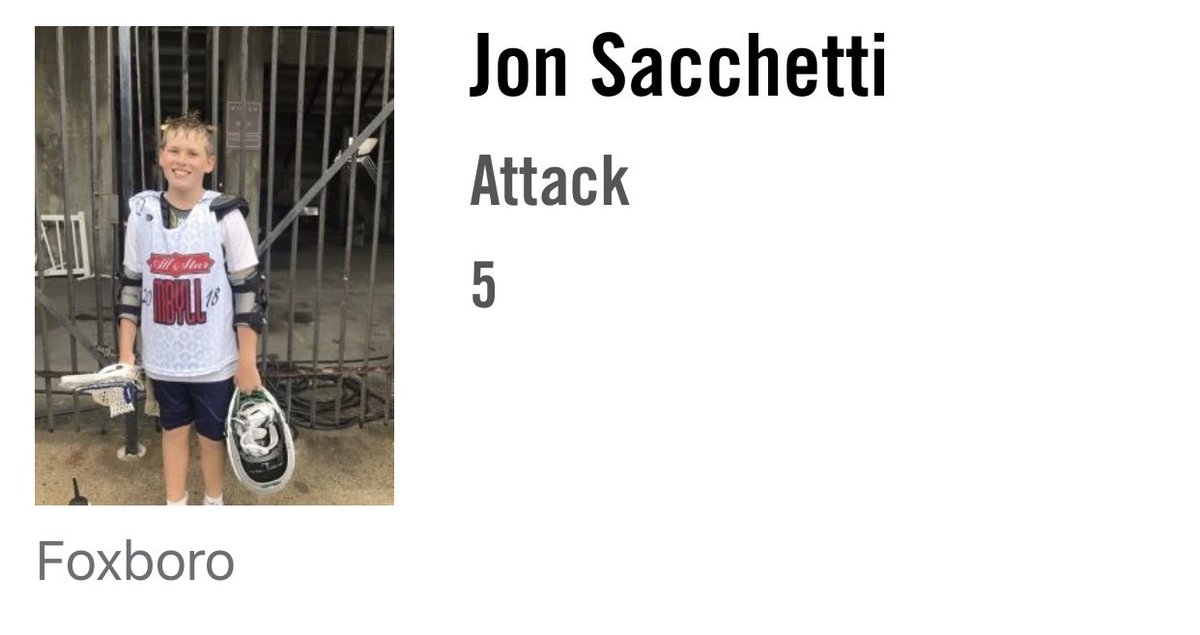 MYL_Colonials's tweet photo. #MeetTheseColonials
Meet Jon Sacchetti - All-Star Attackman for the Red team. @FoxboroLacrosse https://t.co/PZDZobmC5V