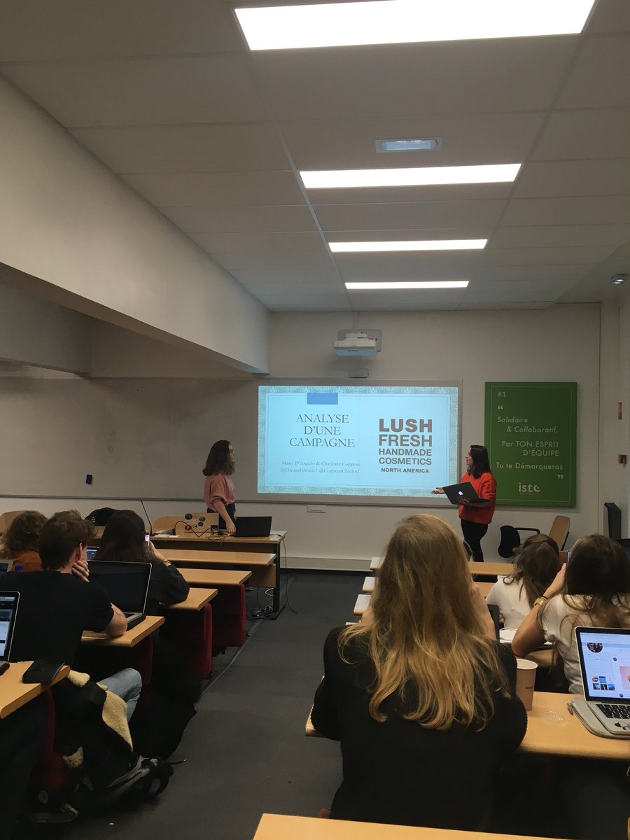 MartinIstc's tweet photo. Encore un petit #livetweet avec @CoppensCharlot1 @dangelomarie on en apprend en terme de stratégie!@camillejourdain #RSISCT3A #RS #socialmedia  #Lush https://t.co/gLLqhYfjuk
