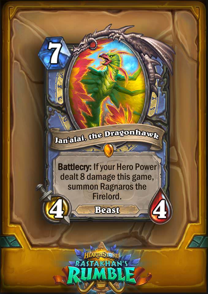 Amaz's tweet photo. GUYS! My spoiler card for Rastakhan is...THE RAGNAROS HIMSELF (token summoned by the new Mage legendary!) #Scamaz https://t.co/hpaGlT8whn