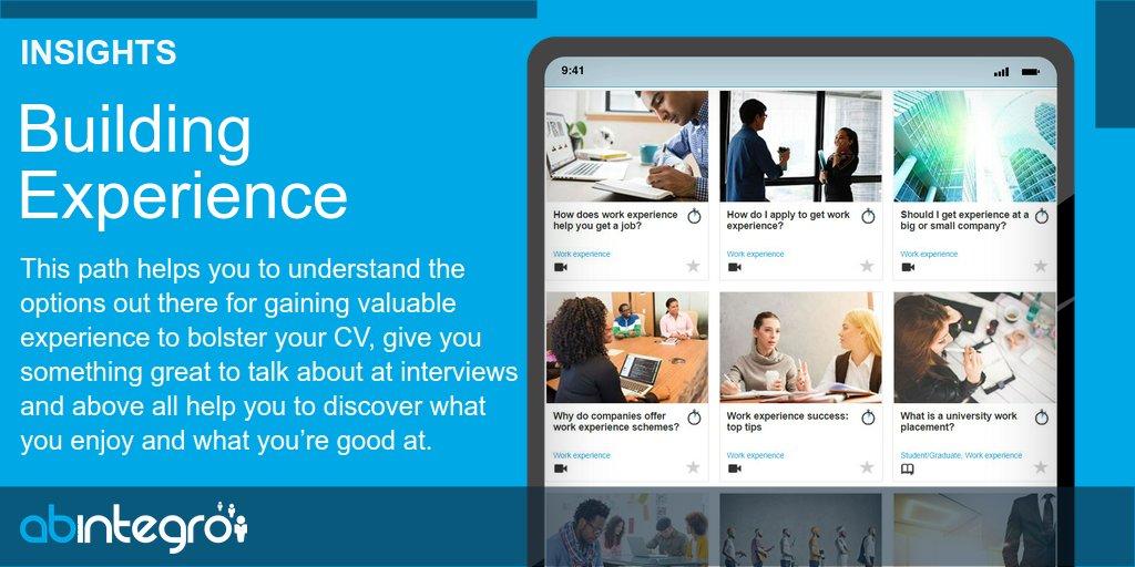 AbintegroCareer's tweet photo. A #seasonaljob can be much more than a way to earn some extra money; it's also a great experience building exercise. Our #BuildingExperience learning path considers this and the many other options your #students have to help them gain valuable #workexperience. https://t.co/3lwpEbRHBE
