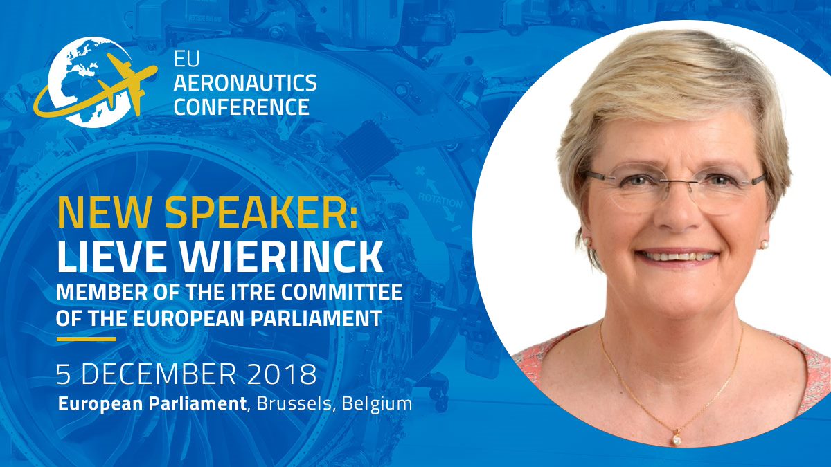 #EUAERO18 SPEAKER ANNOUNCEMENT: Lieve Wierinck (<a href="/LieveWierinck/">Lieve Wierinck</a>), MEP for <a href="/EP_Industry/">ITRE Committee Press</a>, will speak at the 4th #EU Aeronautics Conference on 5 December 2018 at <a href="/Europarl_EN/">European Parliament</a> in Brussels! #EUindustry #investEU <a href="/ALDEgroup/">c</a>