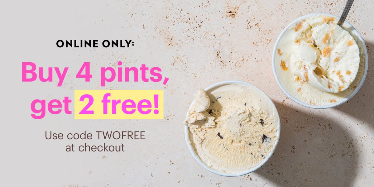 Last chance for 2 free pints! Buy 4 pints, get 2 pints free online ends tonight at 11:59 p.m. EST ‼️ Get your gifting on. Shop now: jen.is/2omzqCE