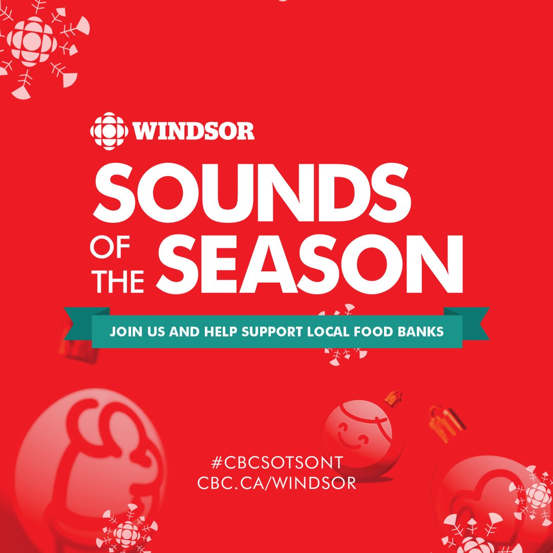 CBC's annual Sounds of the Season campaign is now underway in support of The Windsor Essex Food Bank Association! Your generosity truly makes a difference to over 128,000 people every year. You can donate online or in person until December 31. bit.ly/2Ky5zmc #CBCSOTSONT