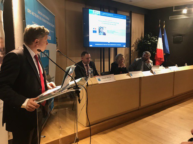 DCSinterieur's tweet image. Le Délégué présent aux journées professionnelles de l’Unafos pour évoquer, avec les professionnels de la formation, les métiers de la sécurité privée, la réforme de l’armement et le continuum de sécurité.
