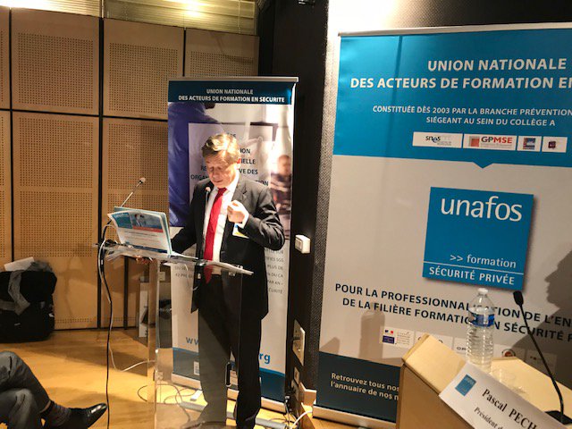 DCSinterieur's tweet image. Le Délégué présent aux journées professionnelles de l’Unafos pour évoquer, avec les professionnels de la formation, les métiers de la sécurité privée, la réforme de l’armement et le continuum de sécurité.