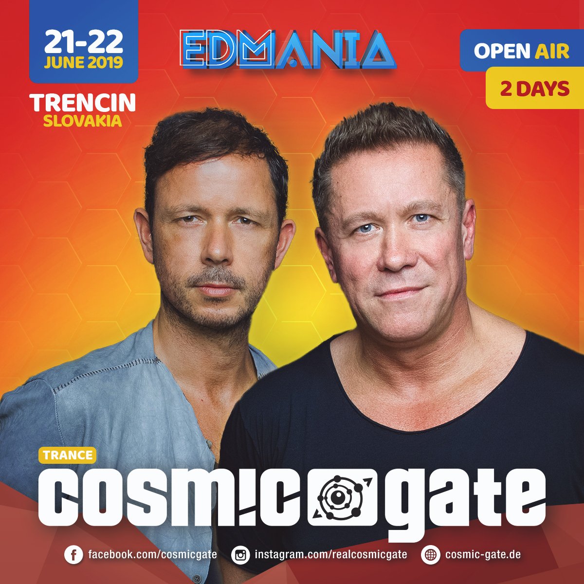 cosmicgate's tweet photo. #Slovakia - See you at #EDMANIA Festival 2019 next summer ! 🙌🏼 #eoa19 #trencin #festivalsosrdcom Tickets: https://t.co/dAjfb3n7b4 https://t.co/0i9CYNEScS