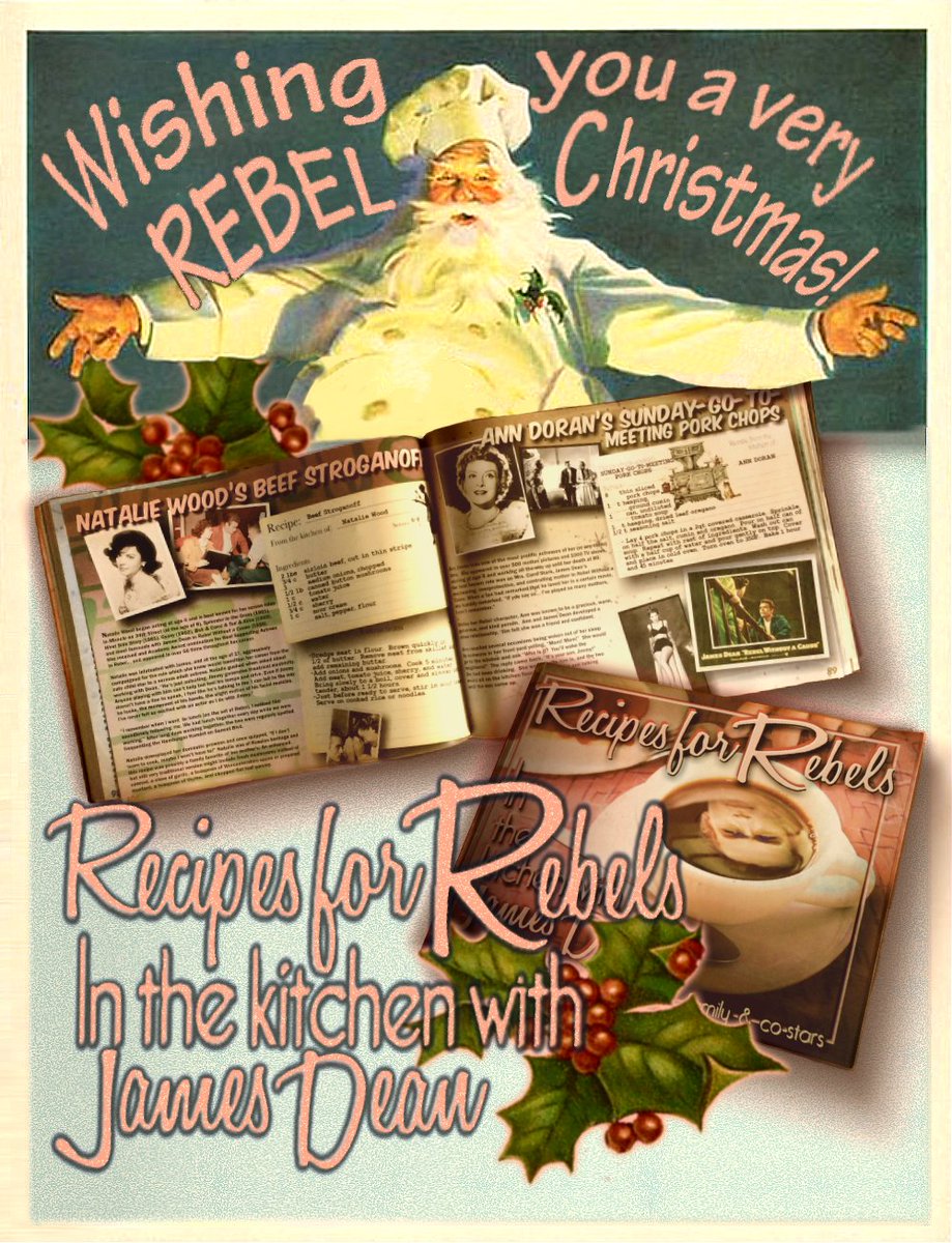 Perfect for every REBEL on your list! 279 full color, fully illustrated pages of stories photos and recipes from nearly 200 of James Dean's closest friends, family, and famous co-stars!  HOLIDAY SALE PRICED at jamesdeangallery.com/store/books and amazon.com/gp/product/057… …