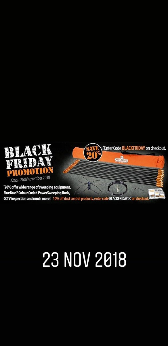 RodStation's tweet image. Last chance to take advantage of the Black Friday Promotions today sales@rodstation.co.uk or call us on 01446500695 #hetas #GOMCS #nacs #rodstation #chimney #chimneysweep #uk