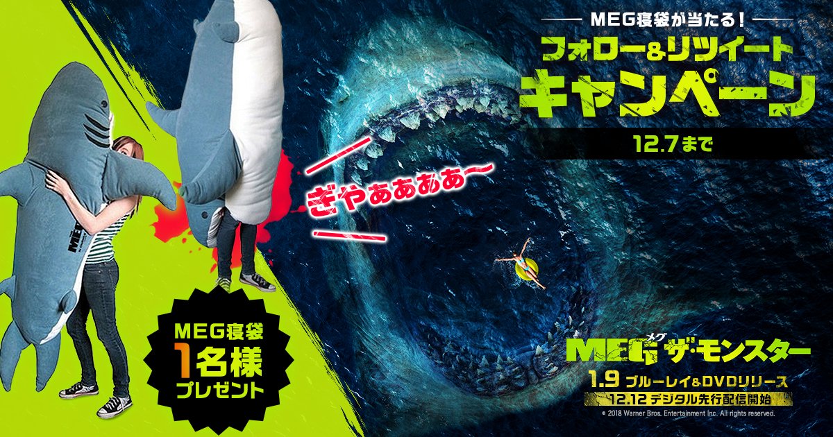 WBHomeEntJP's tweet photo. ／
🦈11月27日は #世界サメの日❗️
＼

ということで...😱
フォロー&amp;リツイートで💥喰われずにはいられない💥『#MEGザモンスター』オリジナル寝袋を抽選で1⃣名様にプレゼントいたします🎁ぜひご応募ください❗️締切：12.7まで
#メグザモンスター

👇公式サイトはこちら👇
https://t.co/x8R9f1GWqT https://t.co/DRDYILqSxI