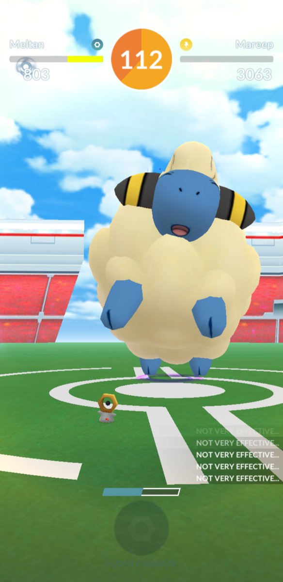 PokeNorge's tweet image. Mareep #funraid with just #Meltan needed only 2 to take it down😁 #PokemonGO