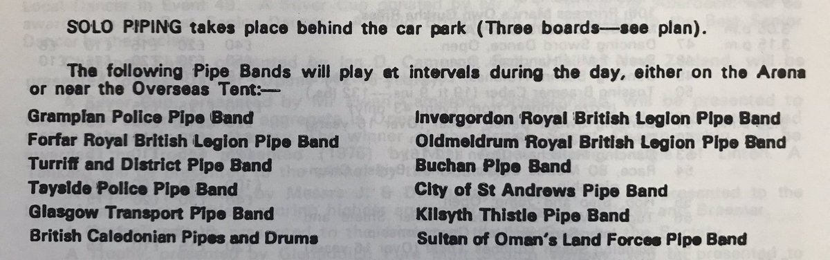 Yesterday was the last day of the #explorearchives launch week, with the Twitter theme being #InternationalArchives! Many overseas competitors and visitors have come to Braemar over the years, including the Sultan of Oman’s Land Forces Pipe Band in 1984! 🇴🇲 (© Marcus Johnston)