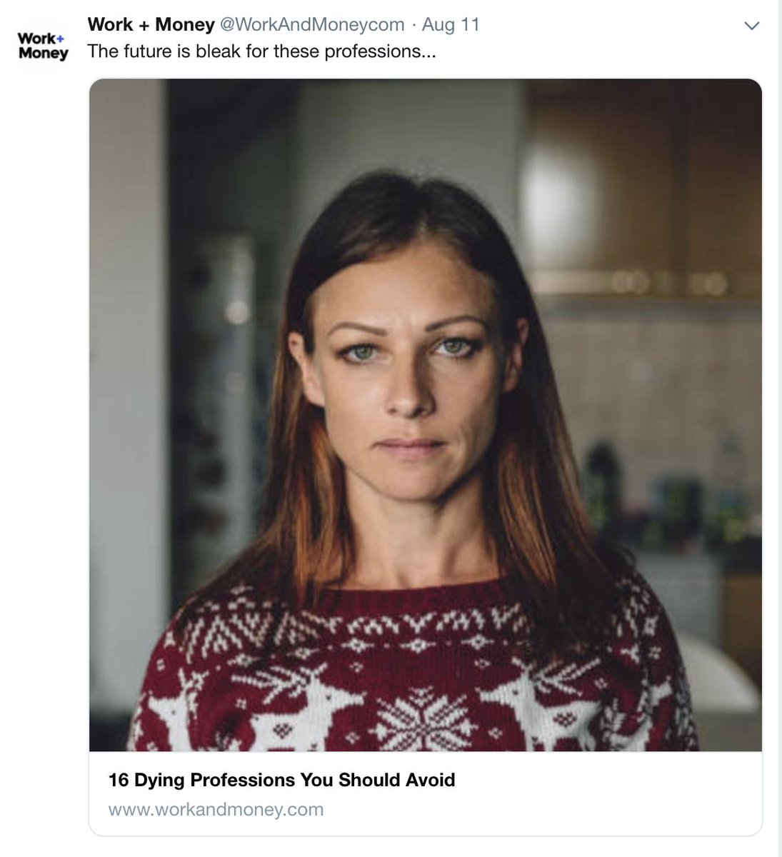 Stern woman in Christmas jumper = Changing economic demands #Marketing #Advertising