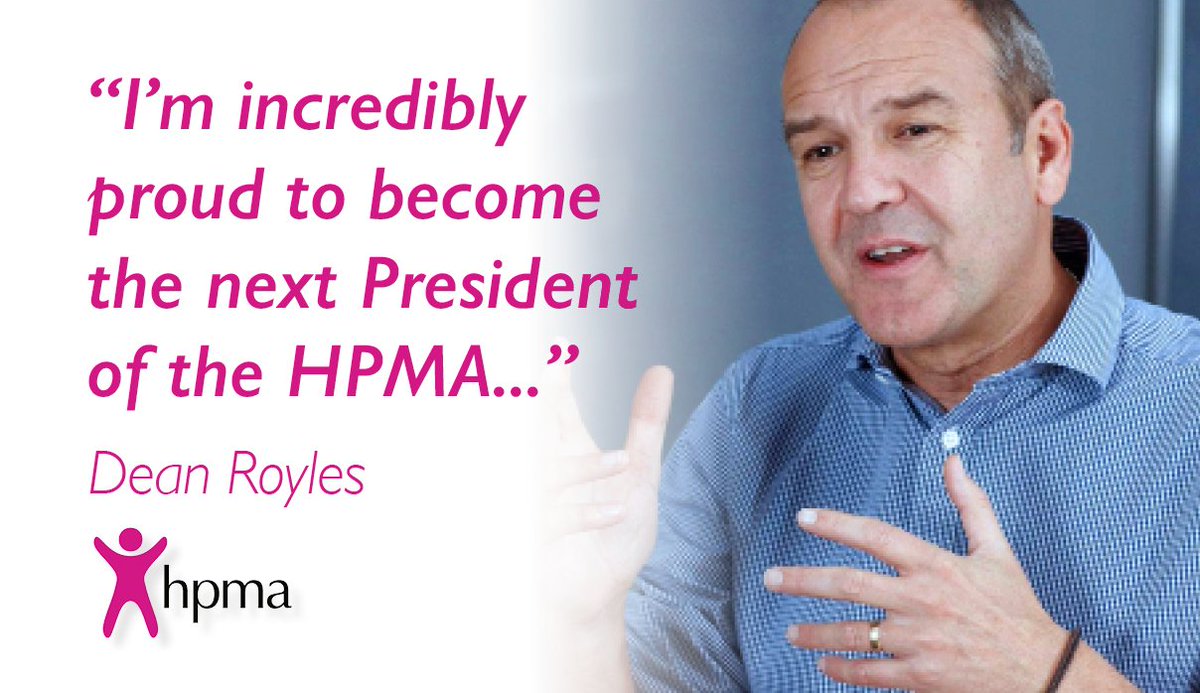 HPMA_National's tweet photo. We're pleased to announce that from April 2019 the next HPMA President will be Dean Royles - find out more here https://t.co/q8kYJBLaH5 @NHS_Dean @nickyinghamICTP @HPMANorthWest @minideb26 @HpmaScot @HPMALondon @HPMA_NI @HPMAWestMids @HPMAYorks @hpmawales @McalisterDamian https://t.co/yCXr70AxsO