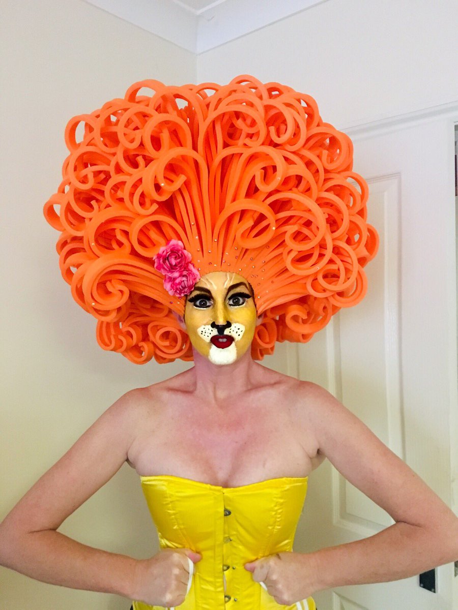 Miss_S_Moon's tweet photo. My first attempt at lion face! New act in the making! Comedy all the way! The good news is, Iโve moved up the food chain since my last act! #LionFace #ComedyBurlesque #ComedyCabaret #MissStrawberryMoon https://t.co/XlZUTs4Gm3
