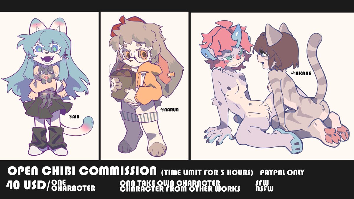 OPEN CHIBI COMMISSION!! Take PayPal! DM me if you want! 