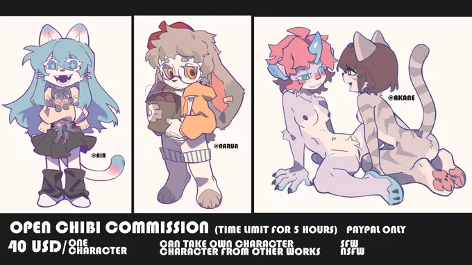 OPEN CHIBI COMMISSION!! Take PayPal! DM me if you want! 