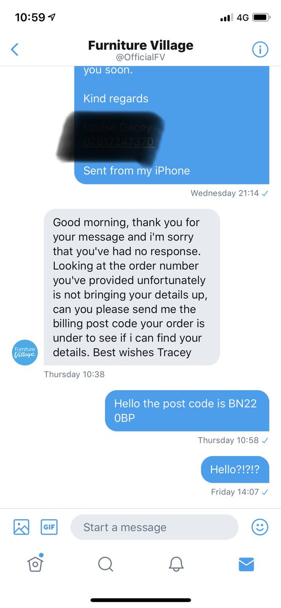 bennyhearn's tweet photo. @OfficialFV and here we go again with furniture village and their fantastic customer service. Failed to contact us by phone previously and then gone silent again via DM. https://t.co/Lzd3QIXEHN