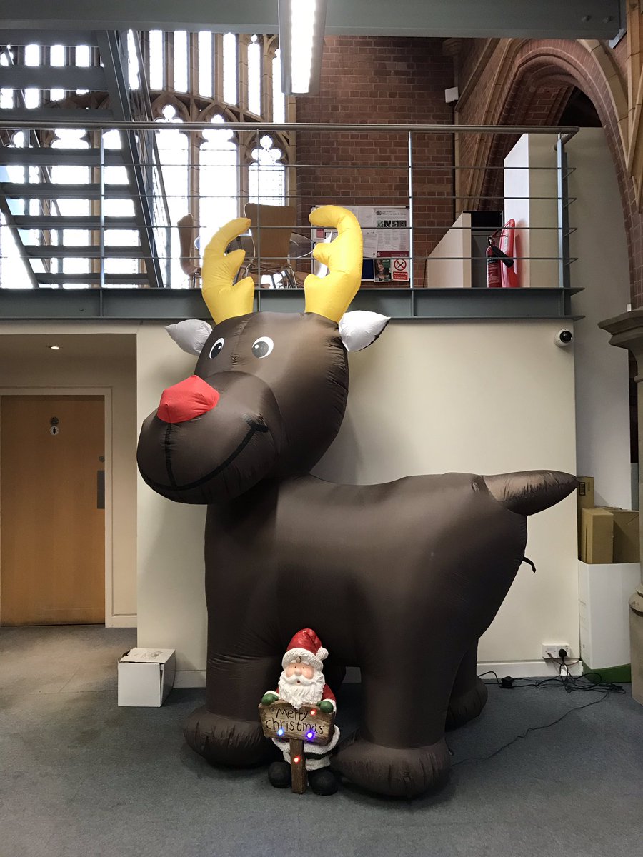 We’ve started getting ready for Christmas! Say hi to Rudolph #teamshire