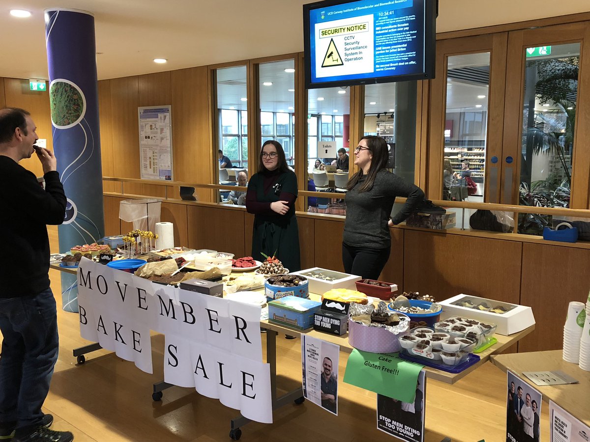 UCD_Conway's tweet photo. Plenty of treats for morning coffee ☕️ and raising vital funds for #MensHealth #Movember @UCDMedicine @UCD_Research @ucdscience @CharlesUCD @BREAST_PREDICT @UCD_SBBS https://t.co/7b3EKuN9l0