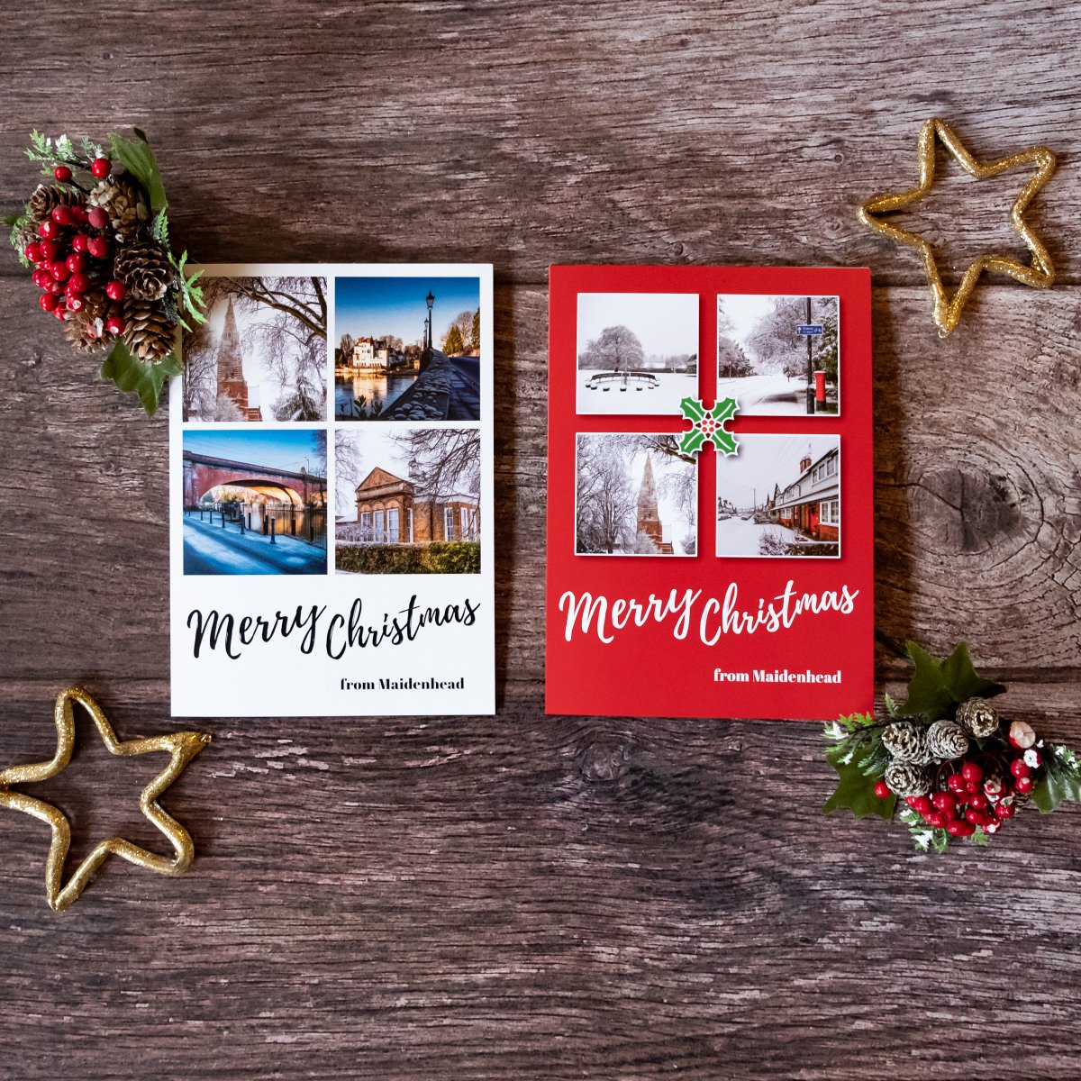 Now available 🎄🎅 'Merry Christmas from Maidenhead' Christmas cards! 🎄🎅 Two designs available featuring winter scenes from around #Maidenhead. You can buy them in the <a href="/Craft_Coop/">Craft Coop</a> £2.49 each or 3 for £5. #shoplocal #justacard