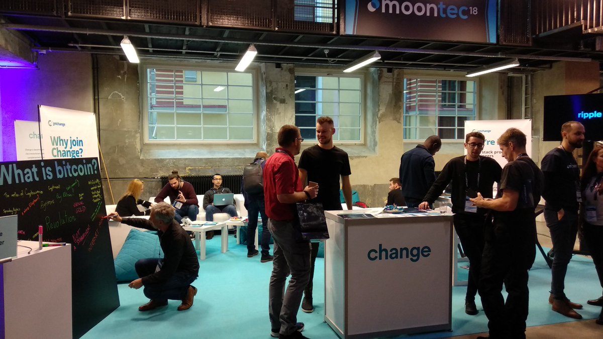 changefinance's tweet photo. Change lounge in Nordic largest blockchain summit #moontec https://t.co/4h1lKU2VkC