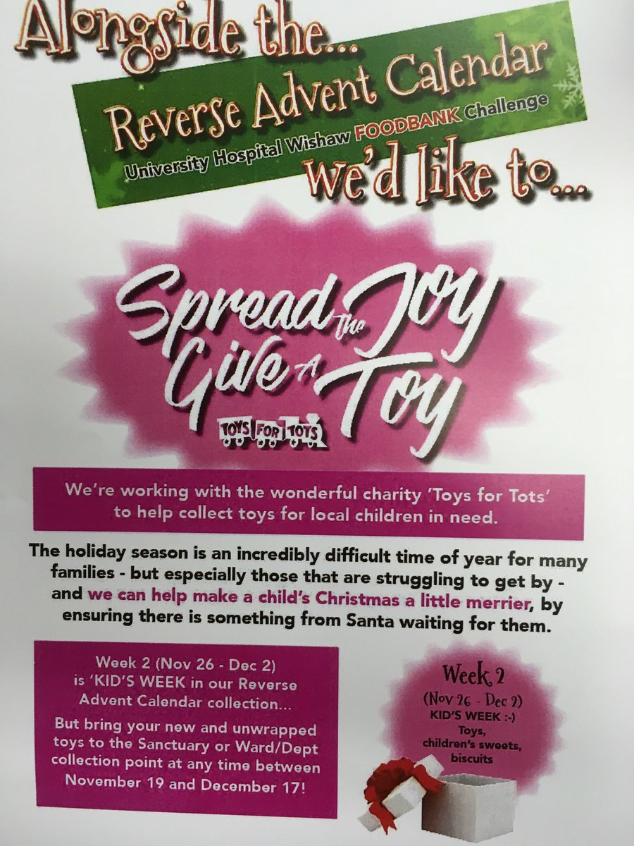 WishawGen's tweet photo. Remember as well as biscuits , sweets etc it’s bring a toy spread the joy week @WishawGen @NHSLanarkshire @sharonm01497341 @MaureenDobbin @janicemiles59 @TracyDodd13 @EmergencyDeptWG @Dodd68Fra @IreneBarkby Drop of in sanctuary / boardroom #supportlocalfoodbank #Giveafestivegift https://t.co/SOCNY6MIdW