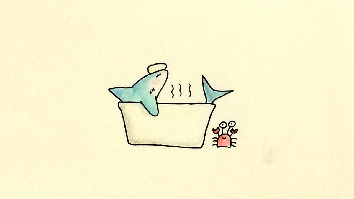 けいこっとん ゆるサメイラスト على تويتر お風呂ザメ 今日がいい風呂の日だということを Twitterで知りました イラスト サメ Illustration Shark いい風呂の日