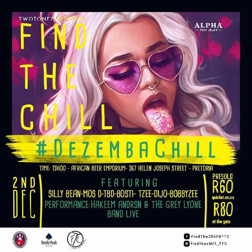 AbuBahumi's tweet photo. My people have been complaining about me not being on stage the whole year and releasing music so I thought, why not start performing where I stopped last year. 

#FindTheChill this presents myself and the band live on stage ko Pitoria. Sunday 02 December. 

Come true. 👑 https://t.co/ISx2lCadNq