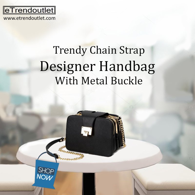 Get this trendy chain strap designer handbag with metal buckle on Etrendoutlet. Shop Now: goo.gl/3Ux6f8

#Etrendoutlet #OnlineShopping #BuyOnline #WomenHandbags #stylishHandbags #LeatherHandbags #WomenAccessory #fashion #partyewear #USA