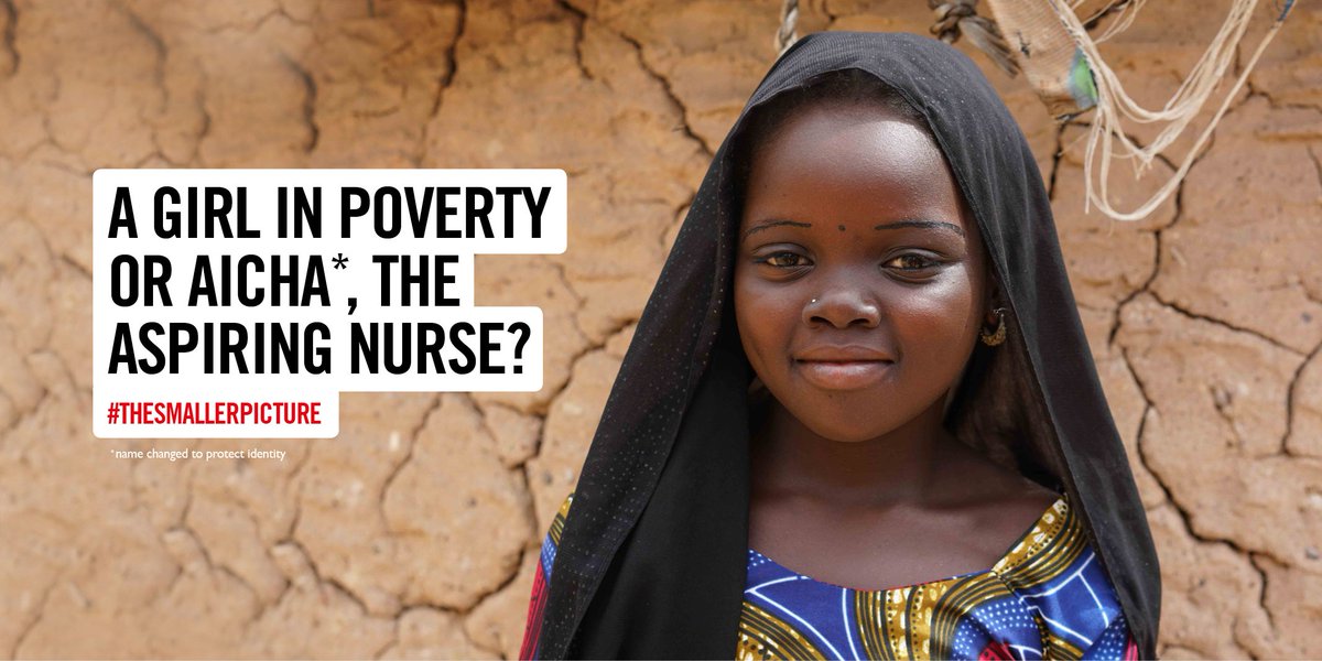 save_children's tweet photo. She wants to be a nurse & her family, friends & community won't let #poverty stop her! We're opening the door to a world beyond poverty for Aicha* with #education sponsorship. Her story is our focus > https://t.co/PM92q9coZg #TheSmallerPicture #16DaysOfActivism #MondayMotivation https://t.co/ZrlwU3NOkr