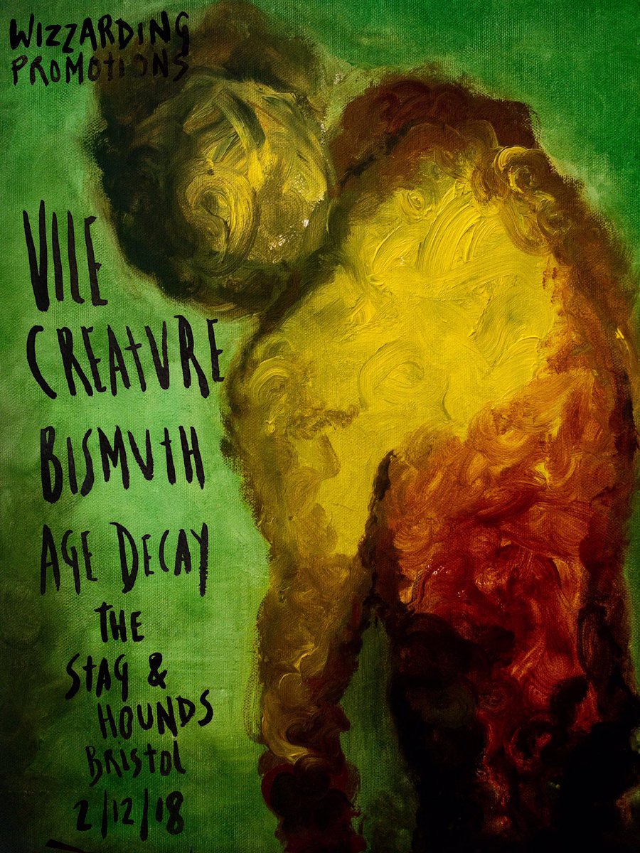 Really not long now until our show opening for @bismuthslow and <a href="/vilecreature666/">Vile Creature</a> ! We’ve been looking forward to this one for a while! 
Get in touch if you haven’t got your ticket yet.