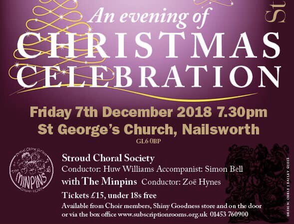StroudChoral's tweet photo. @StroudChoral CHRISTMAS CELEBRATION with @TheMinpins @SCYC2017 Friday 7th December at 7.30
with carols, songs and readings at St. George’s Church in @Nailsworth
Tickets £15 and under 18’s go FREE from - #shinygoodness ,choir members and on the door. @NailsworthTown
#Nailsworth https://t.co/LRObzb6ioK