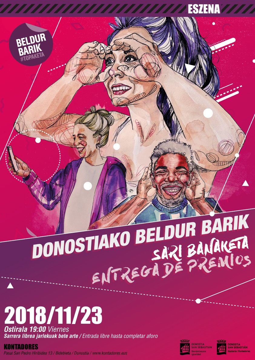 DssGazteria's tweet photo. 🔊2018ko Donostiako Beldur barik lehiaketako irabazleak:
 1.go kategorian (12-17 urte): "LORTUKO DUGU" 
 1.go kategorian aipamen berezia (12-17 urte): "BELDURRA, NIK? 
 2. kategoria (18-26 urte): "APRENDIZAJE EN FAMILIA" 
Zorionak!!
 @DonostiaGaztea @DSSberdintasuna @prinsoup https://t.co/mVGQlfymn0