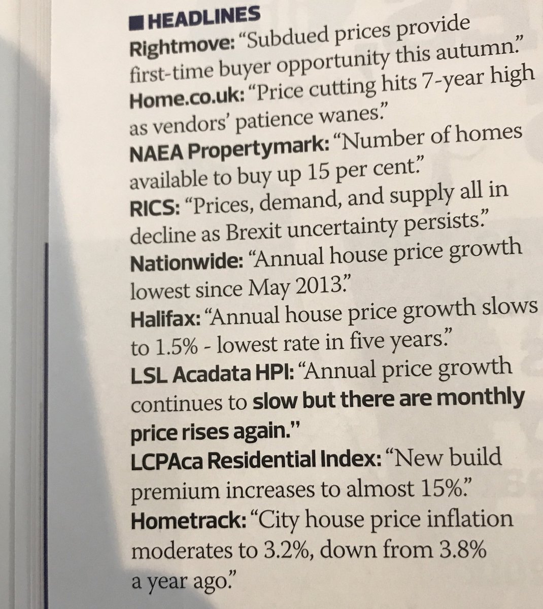 What are your current views on the local property market??