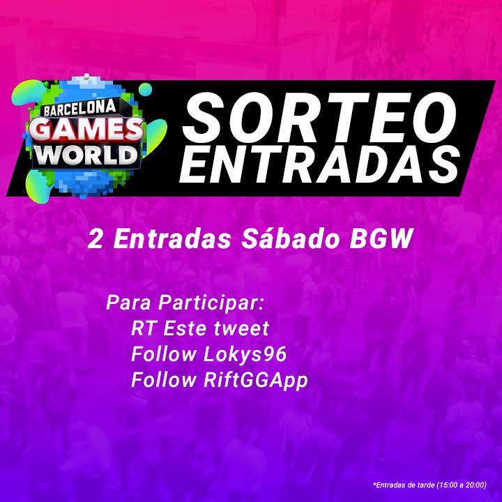 IamLokys's tweet photo. #Sorteo entradas BGW🎉

Gana 2 entradas para el sábado a la BGW👾

Para participar:
🔁 RT a este tweet
▶️ Follow @Lokys96
▶️ Follow @RiftGGApp 

Hasta el viernes 30/11

Suerte a todos 💕 https://t.co/VSIApYkatr