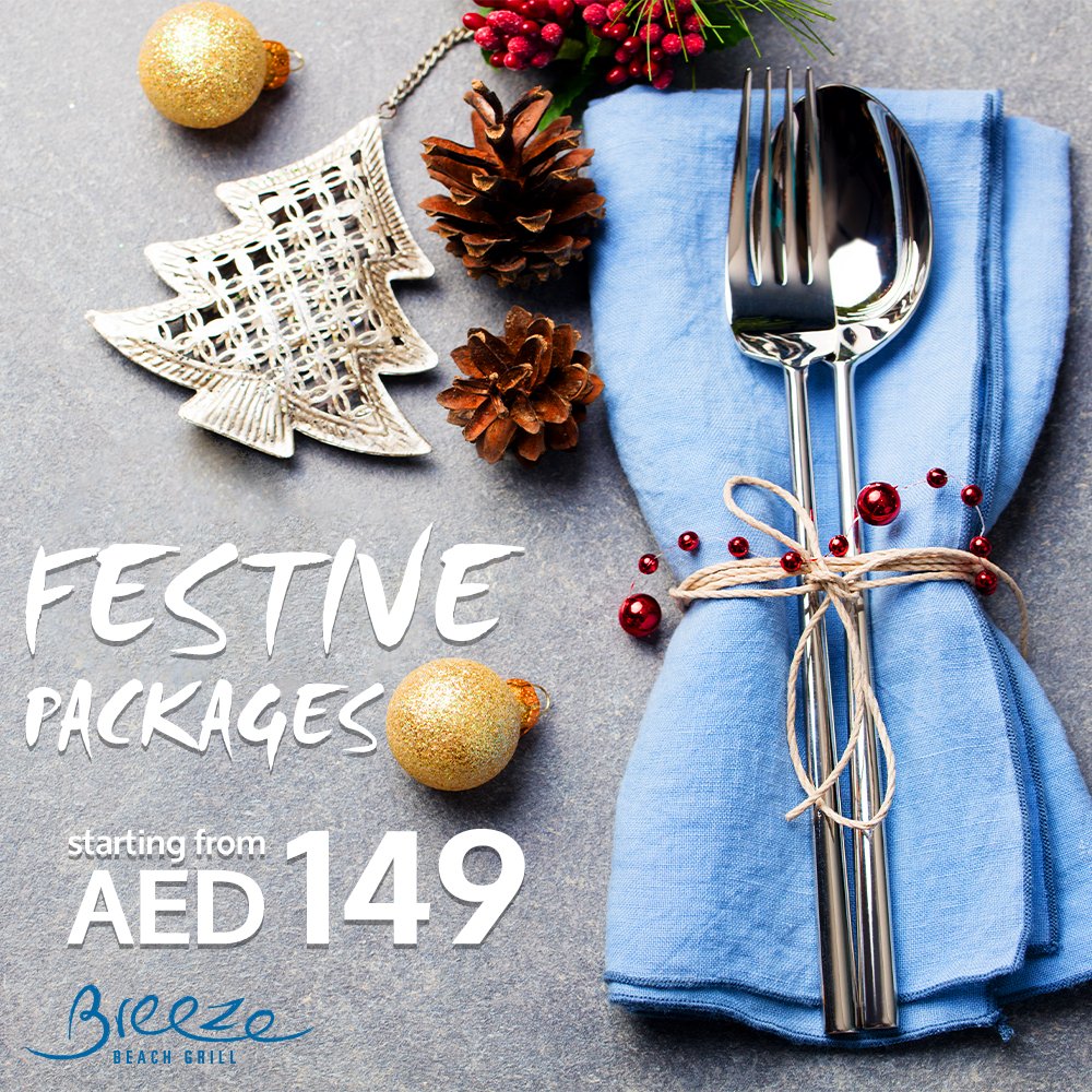 Bring your friends and family together this festive season with a delicious brunch by the beach at Breeze. To know more, send us a message.