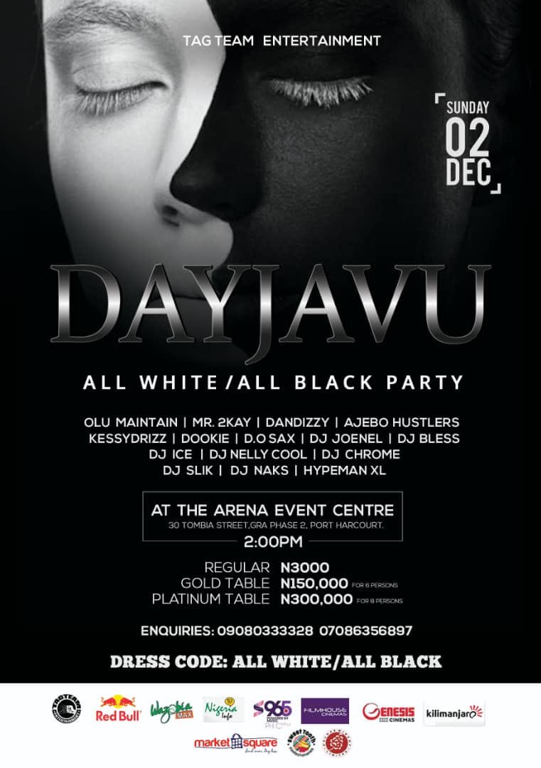Elcutiee_'s tweet photo. PORT HARCOURT PEOPLE
This is not a show or a concert!
THIS IS A LUXURY PARTY! @dayjavung
We taking the Club outside the Club!
📅 DEC 2nd
Get tickets at @sweettoothconf
📞09080333328 07086356897
Dress Code: All White/All Black
#Dayjavung
#Dayjavu2018
#TagTeamEnt https://t.co/dkVdUfbltL