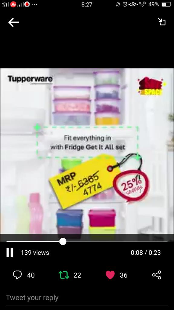 Aartee01's tweet photo. @TupperwareIN Capture Screenshot 

😂 😂 
#SaveSpace
#SaveMoney
#SaveEffort
Join
@y_umesh
@hellolalit
@VHetal
@piyushpuri12
@auk_sanejourno
https://t.co/JA9vMO4OId