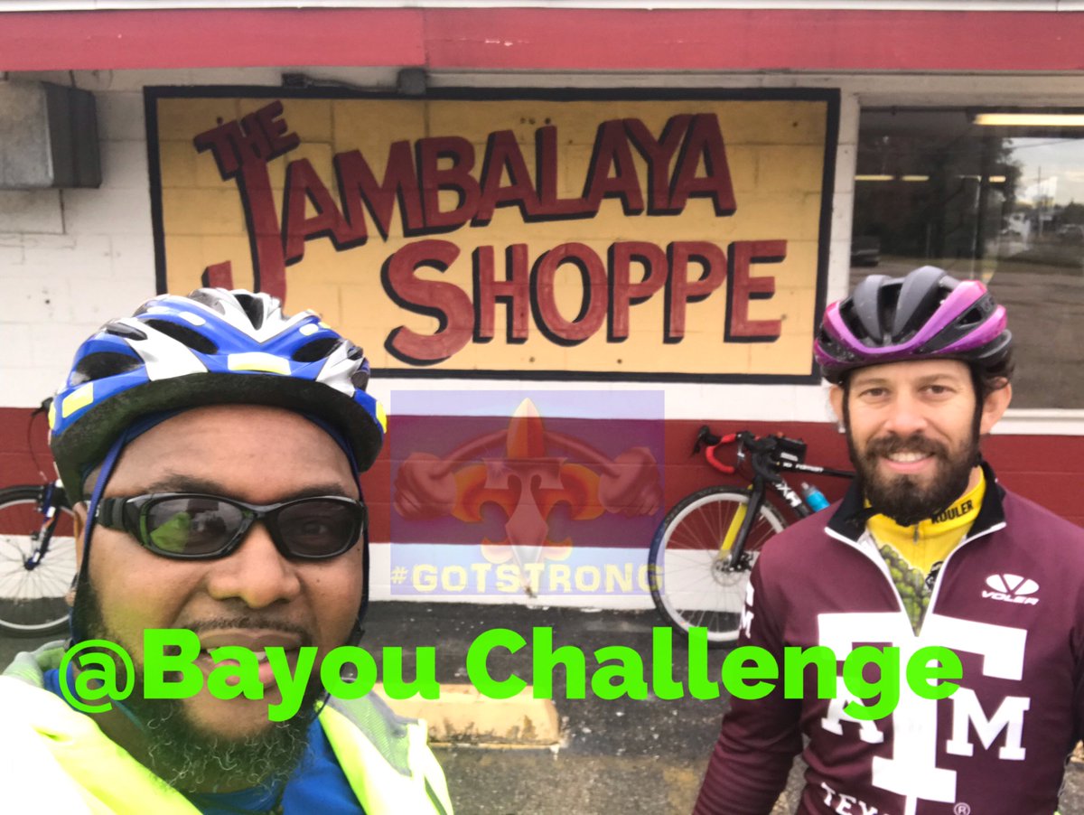 BayouChallenge's tweet photo. Great ride this weekend, took a little longer than expected. But, all is fair in love &amp; 🚴🏽‍♂️’s !!! Thanks to the @jambalayalover for providing us with brunch, &amp; everyone that contines to support our efforts. Ready for next year !!! #GOTSTRONG #BayouChallenge #LaTrail https://t.co/Do2eh94hQu