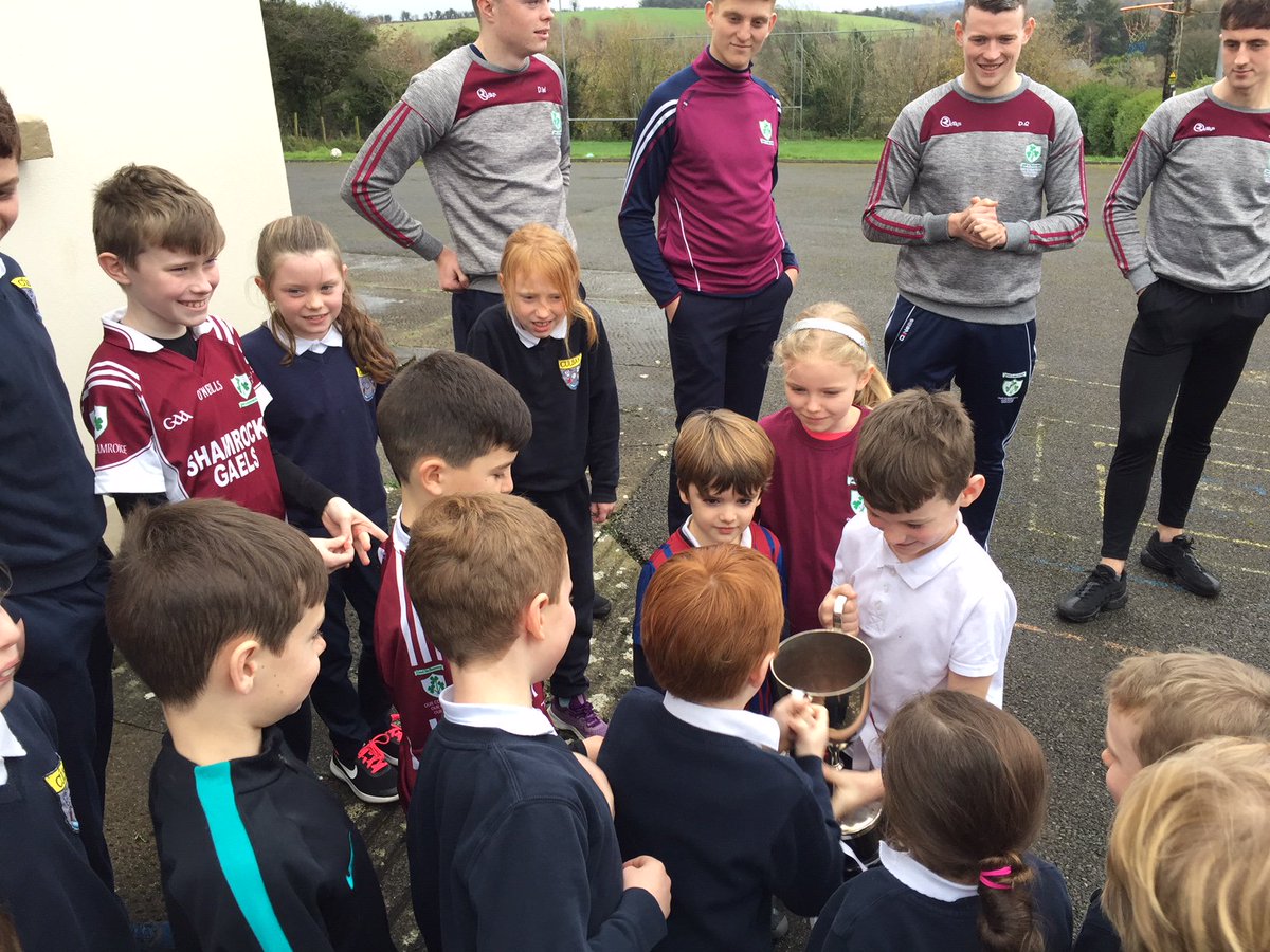 coolbockns's tweet photo. Great excitement when the victorious @shamrockgaels Intermediate Champions visited with the cup. They took part in a special Q &amp; A session with the pupils, with some interesting insights on the hard work needed in becoming champions! @sligogaa @SligoGAACandG @cnmbshligigh https://t.co/sM6RF8LdoH